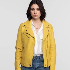 Anthea - Blouson biker cuir femme