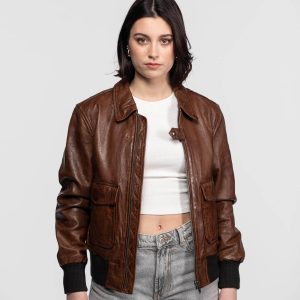 Alicia - Veste aviateur cuir femme