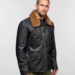 Bader - Veste cuir vintage homme