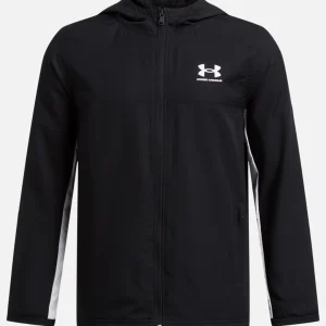 Veste Under Armour Rival Woven Junior - Noir/Blanc