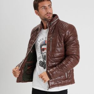 Caproni - Doudoune cuir homme