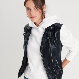 Sarah - Veste cuir sans manche