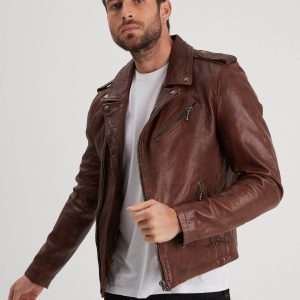Golberg - Blouson biker cuir homme