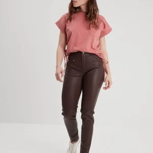 Dina - Pantalon stretch cuir femme