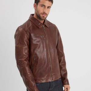 Mick - Blouson cuir rétro homme