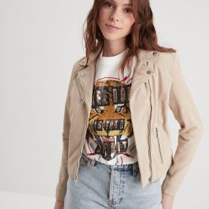 Bonita suede - Blouson rétro cuir femme