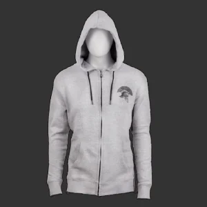 Sweat à capuche zippé Gris Chiné