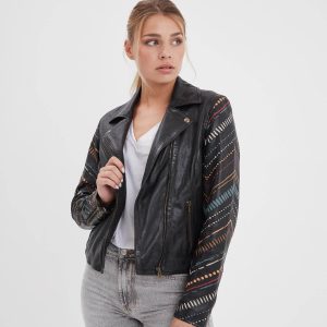 Printili - Blouson cuir fantaisie bohème