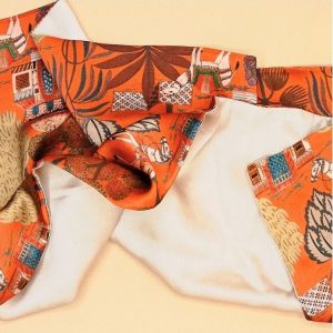 Etole 100% soie imprimée Désert Royal doublée beige rosée