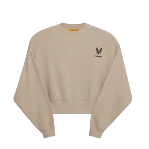 Crewneck Crop beige pour femme