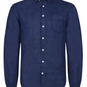 BAHAMAS – Big Size Chemise Lin Manches longues Grande Taille – Homme – Bleu Marine