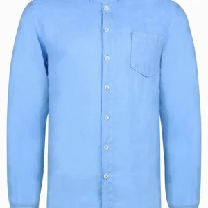 BAHAMAS – Big Size Chemise Lin Manches longues Grande Taille – Homme – Bleu Ciel