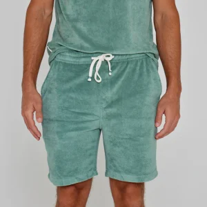 CAPRIZIO – Short coton Coupe droite – Homme – Vert Lagon