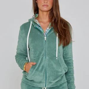 MILANO - Veste Capuche Zippé - Coupe Droite - Unisex - Vert Lagon