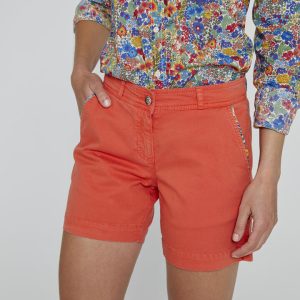 EMYL – Short coton stretch Coupe slim – Femme – Orange