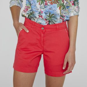 EMYL – Short coton stretch Coupe slim – Femme – Fraise