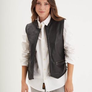 Free chapter - Gilet biker cuir femme