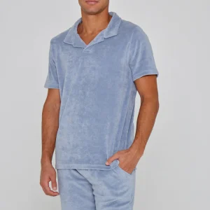GINO – Polo Éponge Manches courtes Coupe droite – Homme – Gris Acier