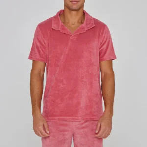 GINO – Polo Éponge Manches courtes Coupe droite – Homme – Corail