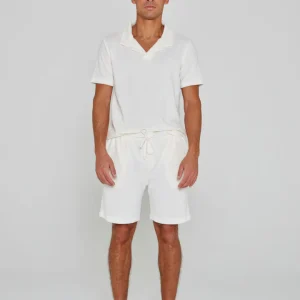 GINO – Polo Éponge Manches courtes Coupe droite – Homme – Ecru