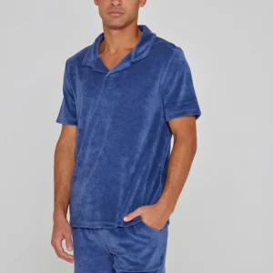 GINO – Polo Éponge Manches courtes Coupe droite – Homme – Indigo