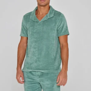 GINO – Polo Éponge Manches courtes Coupe droite – Homme – Vert Lagon