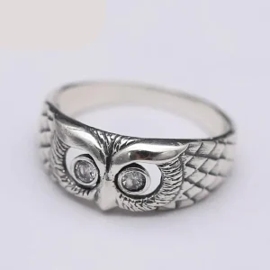 Bague Hibou Argent - Steampunk Style