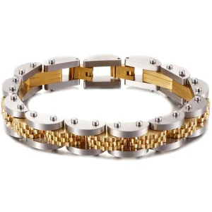 Bracelet Homme Acier et Or - Gazzoline