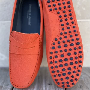 BONIFACIO – Mocassins Bride Nubuck – Homme – Mandarine