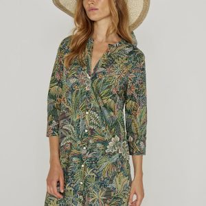LAURALY – Robe Liberty Col Mao Manches 3/4 Coupe droite – Femme – Adelphie Voyage 137A