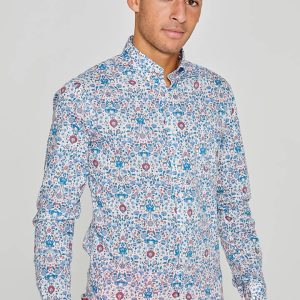 JOSEPH - Chemise Liberty Manches longues Coupe droite - Homme - Palmeira 035C