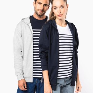 Sweat-shirt recyclé zippé à capuche unisexe