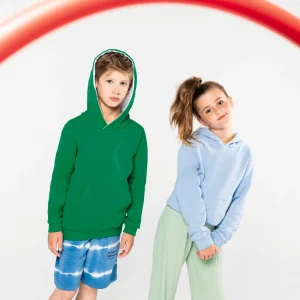 Sweat-shirt capuche contrastée enfant