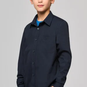 Chemise popeline manches longues enfant