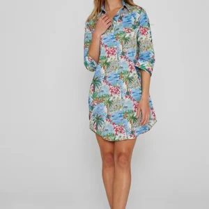 LAURENLY – Tunique Liberty Manches 3/4 Coupe évasée – Femme – Cape Vista 132A