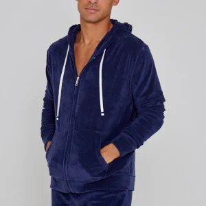 MILANO - Veste Capuche Zippé - Coupe Droite - Unisex - Bleu Marine