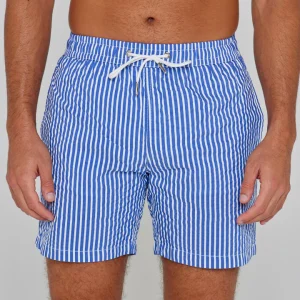 RICHMOND – Maillot De Bain Polyamide Rayé Coupe Droite – Homme – Royal/Blanc