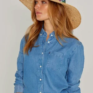 STRELLIW – Chemise Tencel Manches longues Coupe slim Femme - Bleu bleach