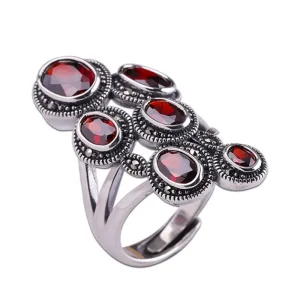 Bague Grenats d' Argent