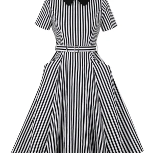 Robe Rayée Noir et Blanc - Working Girl