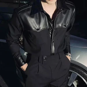 Chemise Col Cuir Homme - Dur à Cuir