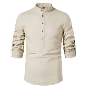Chemise Col Mao Manche Courte - Estivale