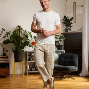 T shirt en lin homme - blanc