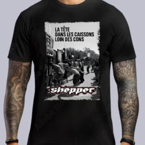 TEE-SHIRT RAVE modèle LA TETE DANS LES CAISSONS (impression Devant)