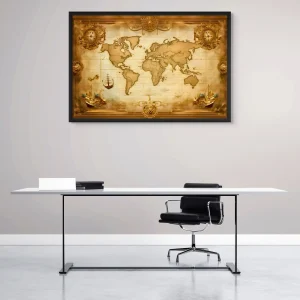 Tableau Carte du Monde Ancienne