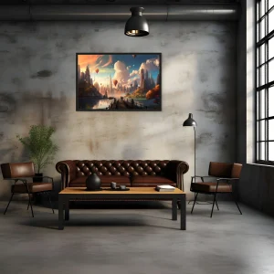 Tableau Paysage Fantastique Steampunk