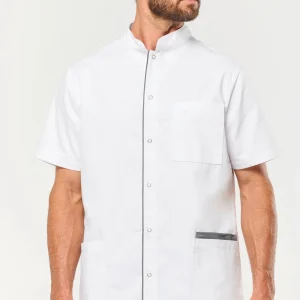 Blouse polycoton avec boutons-pression homme