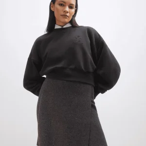 Jupe courte en coton bio et laine bio darlaa · gris anthracite