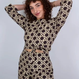 Top Benares en coton bio Baramada · noir et blanc