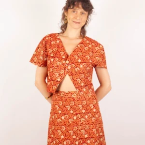 Top Palakollu en coton bio Kalee · orange